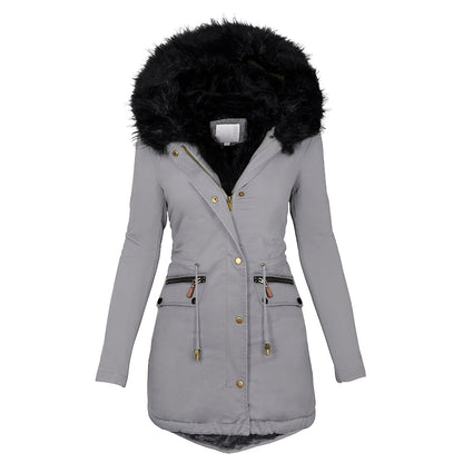 Camilla - Elegante, warme Damenjacke mit Fell