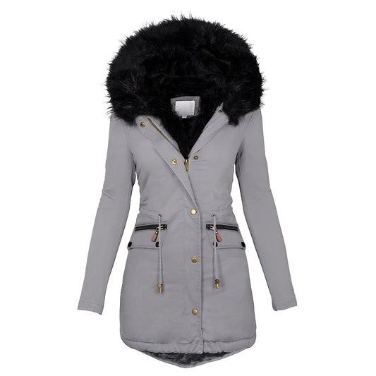 Camilla - Elegante, warme Damenjacke mit Fell