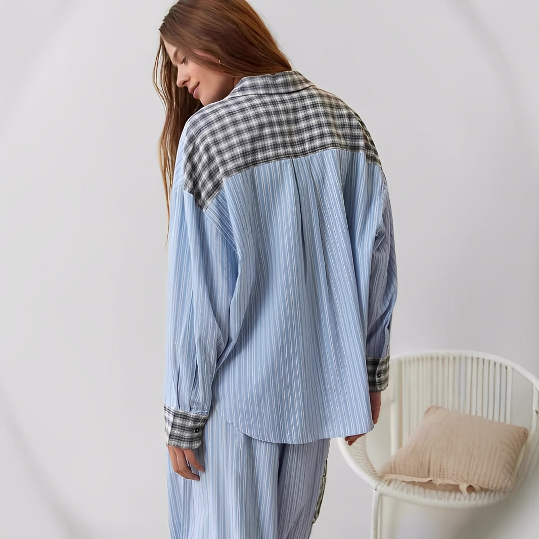 Elenora - Bequemes, lockeres Damen-Schlafanzug-Set, zweiteilig