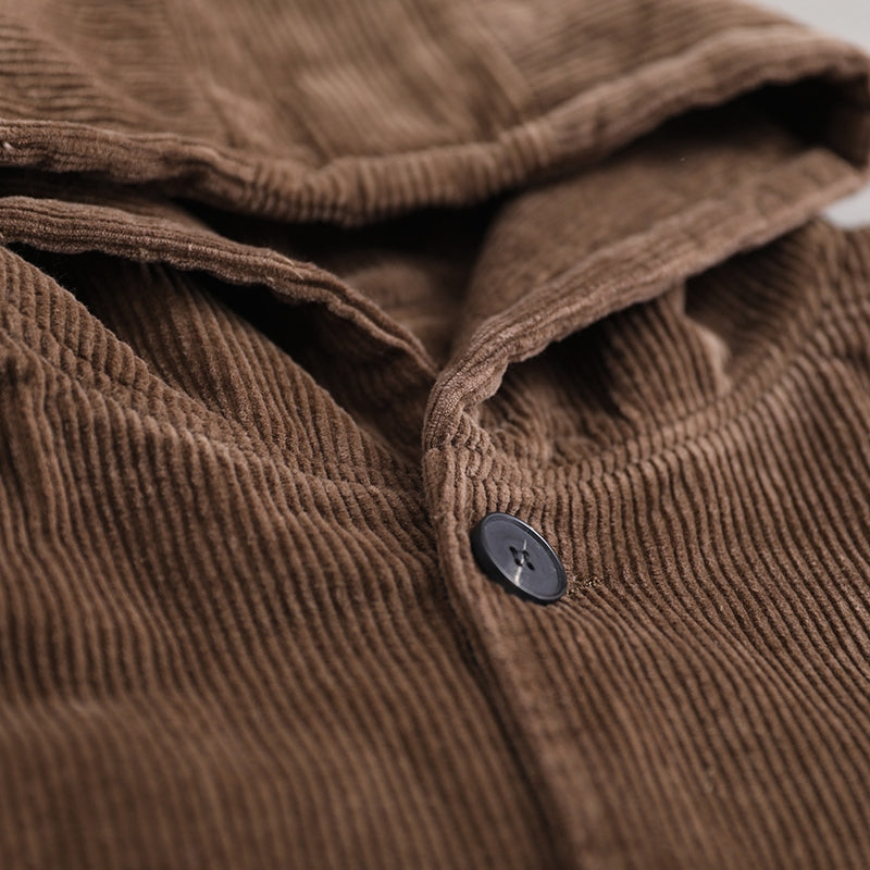 Rachel - Bequeme kurze Cordjacke für Damen mit Kapuze
