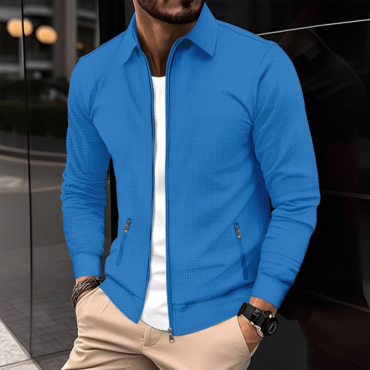 Anthony - Moderne Männerjacke mit Reißverschluss-Taschen