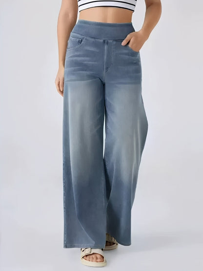 Miley - Damenjeans mit Stretch, hohem Taillenbund und geradem Bein