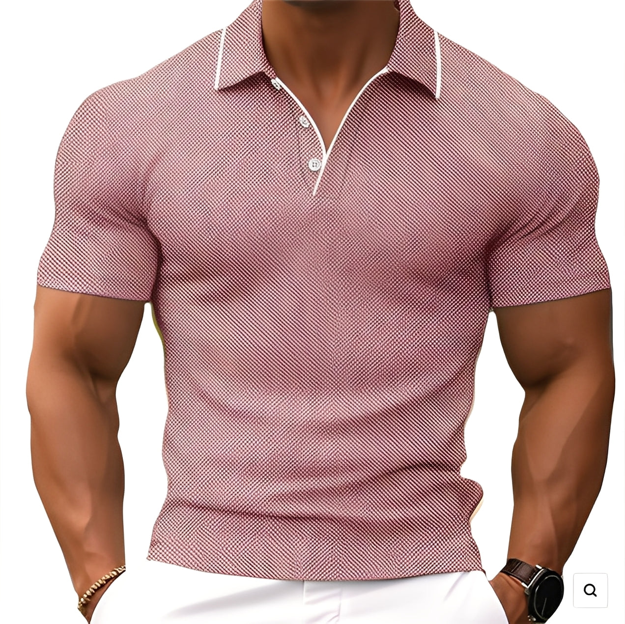 Florence - Weites Herren-Poloshirt mit Knöpfen