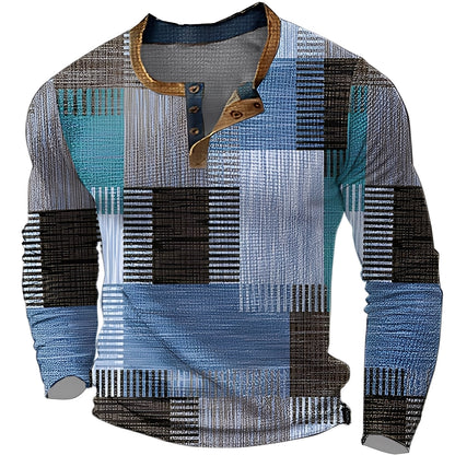 Brennan - Bequemes, gemustertes Herren-Langarmshirt