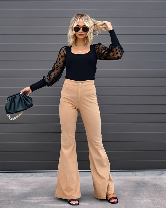 Deziree - Komfortable Damenhose mit weitem Bein und hohem Bund