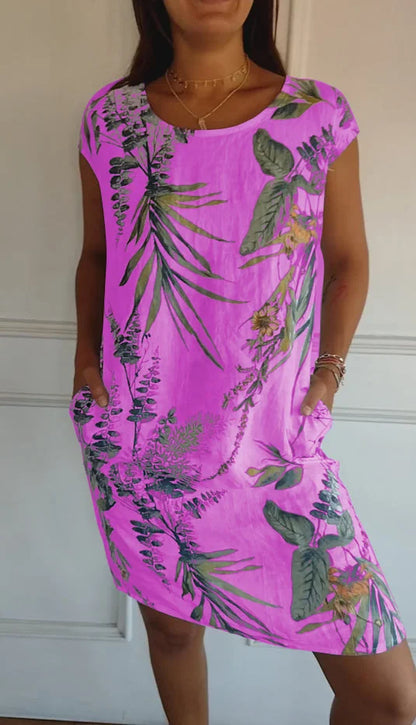 Britt – Kleid mit Muster und rundem Halsausschnitt