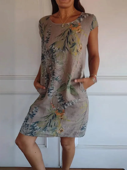 Britt – Kleid mit Muster und rundem Halsausschnitt