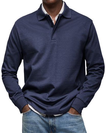 Dewey - Herren Langarm-Poloshirt, schlicht gehalten