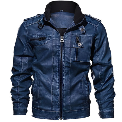 Kevin - Klassische Herrenlederjacke mit Taschen