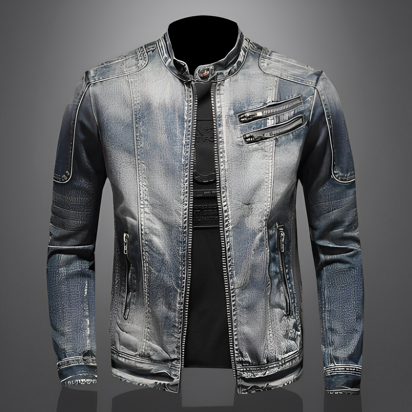 Lucas - Trendige Jeansjacke für Männer mit Taschen