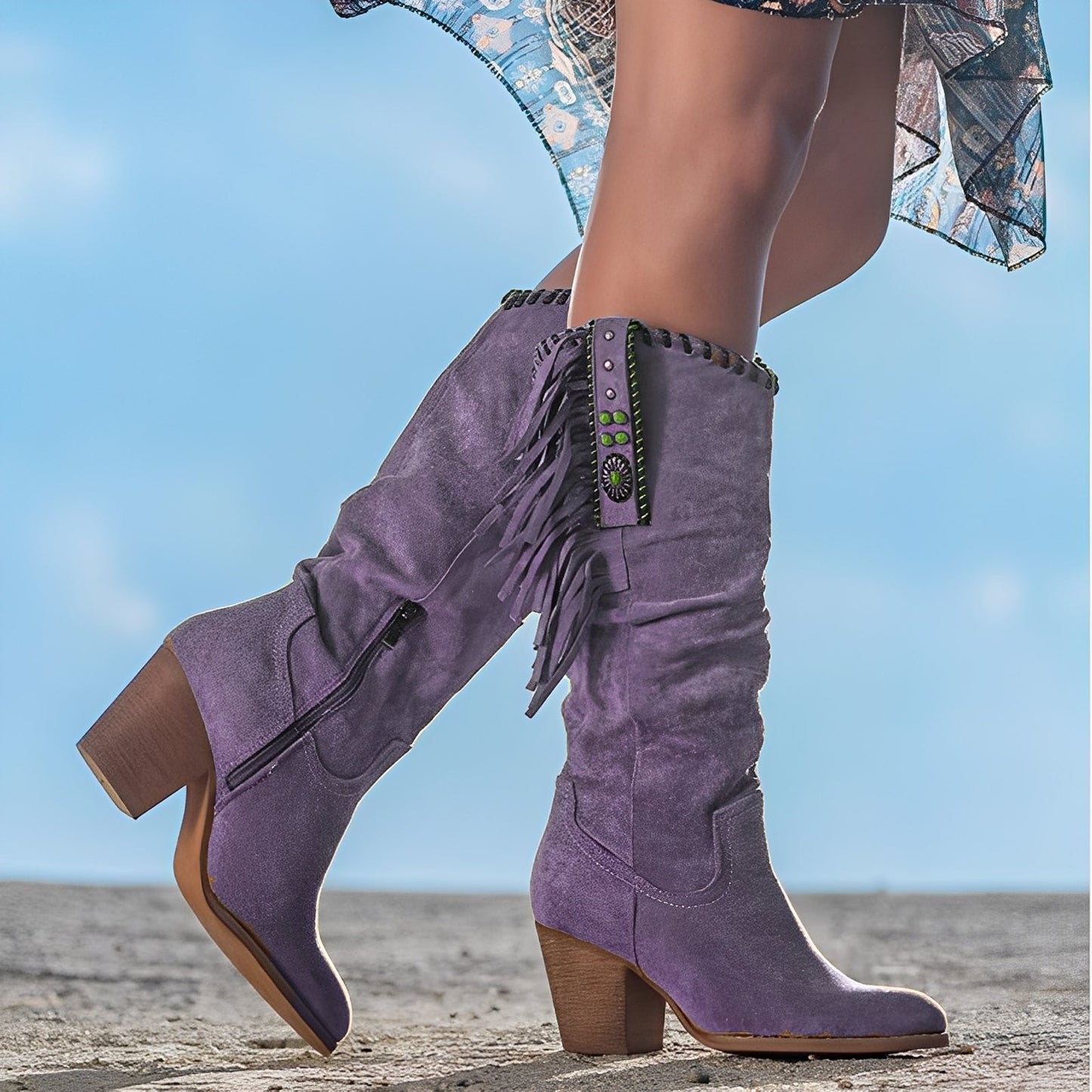 Ronnette - Bequeme Leder-Westernstiefel für Frauen