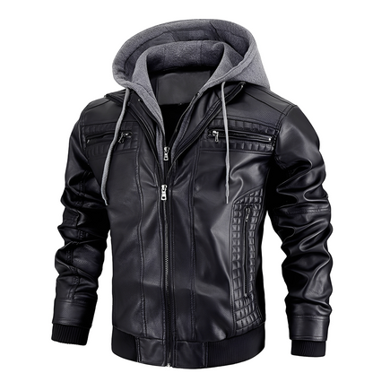Everard - Klassische Motorradjacke für Männer mit Kapuze