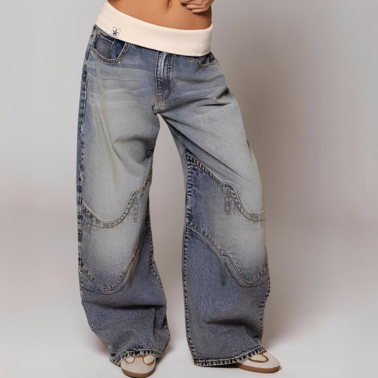 Vanessa - Bequeme, vorgewaschene Baggy-Jeans für Damen