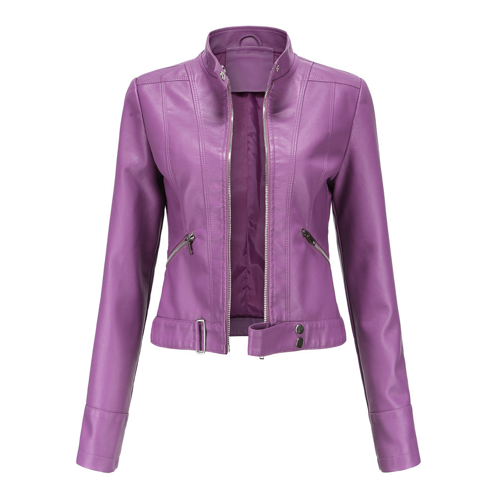 Madeline - Modische Damenlederjacke mit Kragen