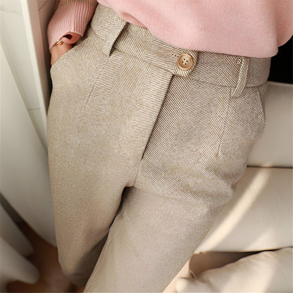 Daren - Elegante, schmal geschnittene Herrenwollhose