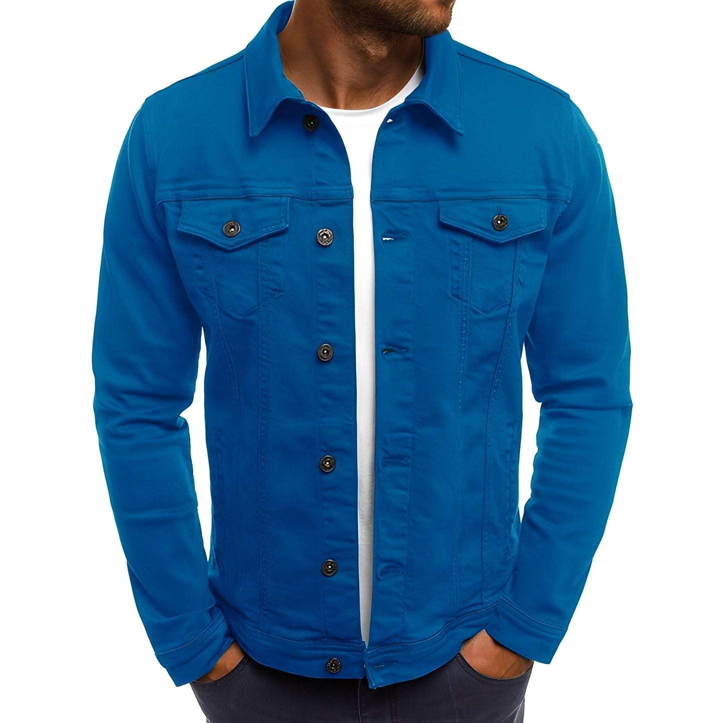 Steven - Modische Jeansjacke mit Taschen für Männer