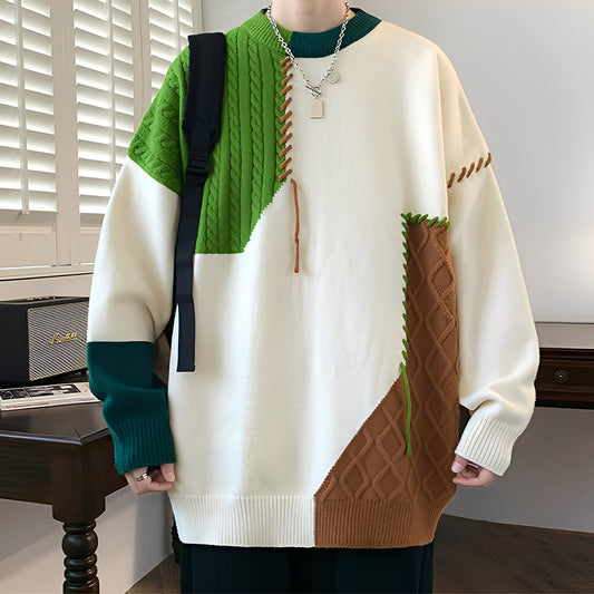 Curtis - Modischer Herren-Fleecepullover mit Farbblock-Design