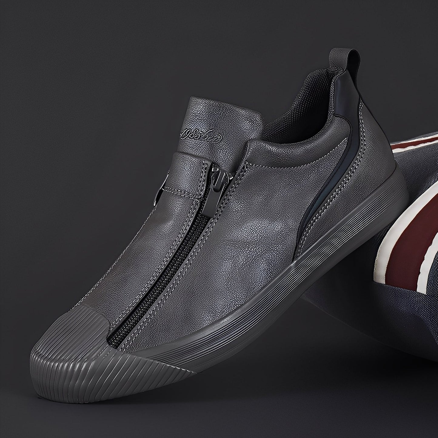Jerred - Moderne Herrenschuhe aus Leder mit Reißverschluss