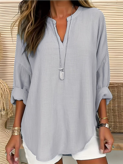 Colleen - Bequeme, locker geschnittene Damen-Leinenbluse