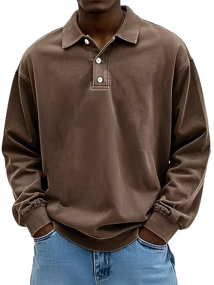 Clayton - Klassisches langärmeliges Herren-Poloshirt