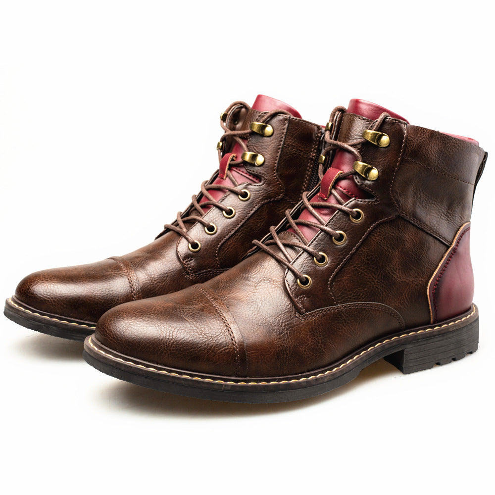 Louis - Herren-Lederstiefel im Vintage-Stil mit Reißverschluss
