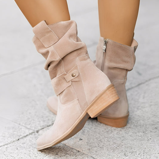 Marjorie - Bequeme Damen-Wildlederstiefel mit sehr weiter Passform
