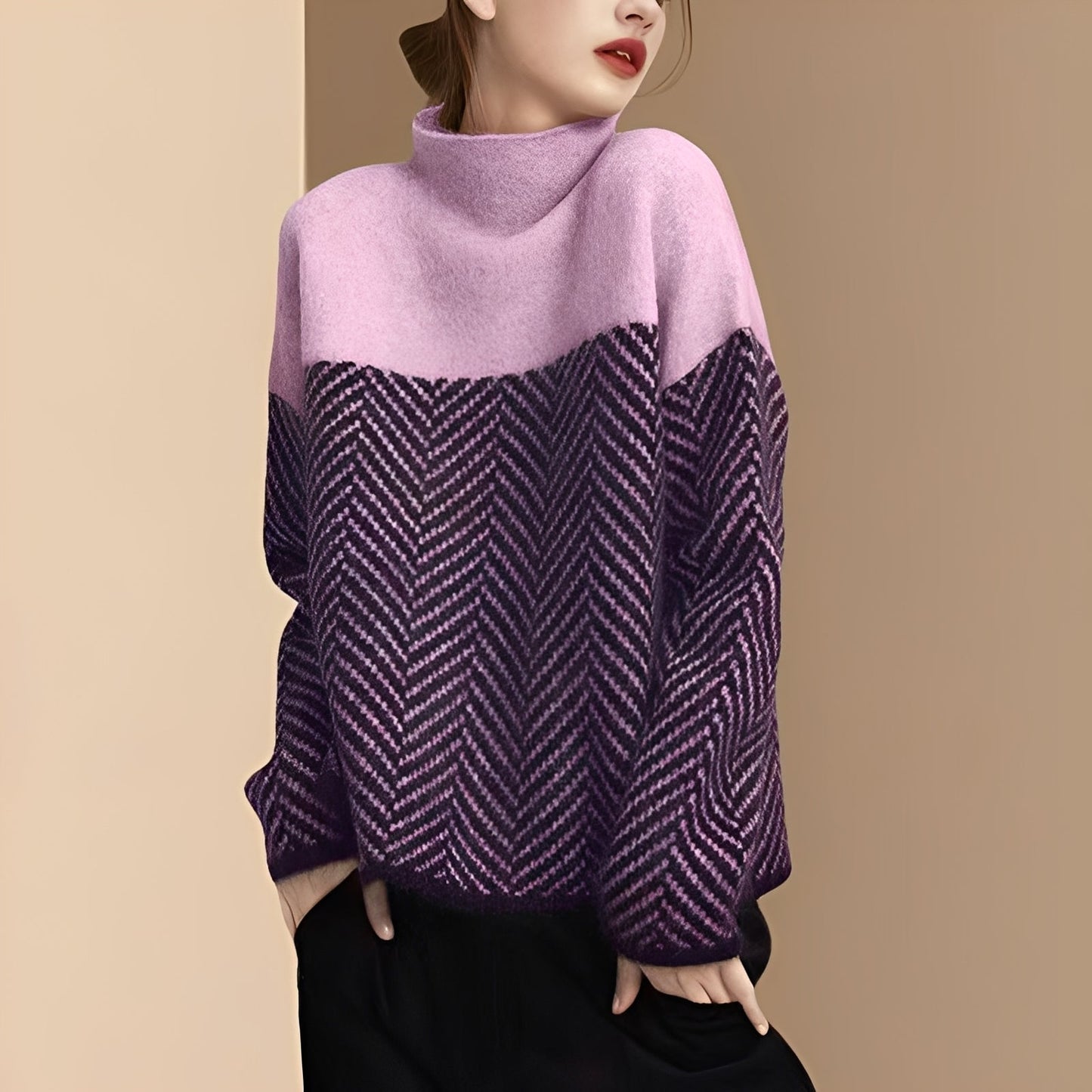 Antonia - Schicker Patchwork-Pullover für Damen