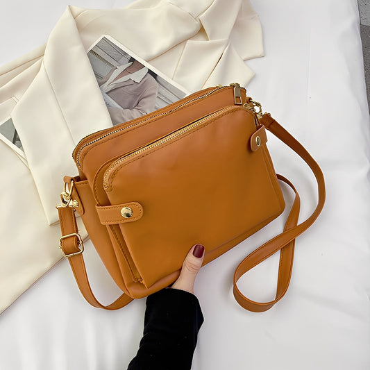 Michaela - Klassische Schultertasche aus Leder für Damen