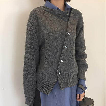 Arianna - Weit geschnittene Damen-Kaschmirjacke mit Knöpfen