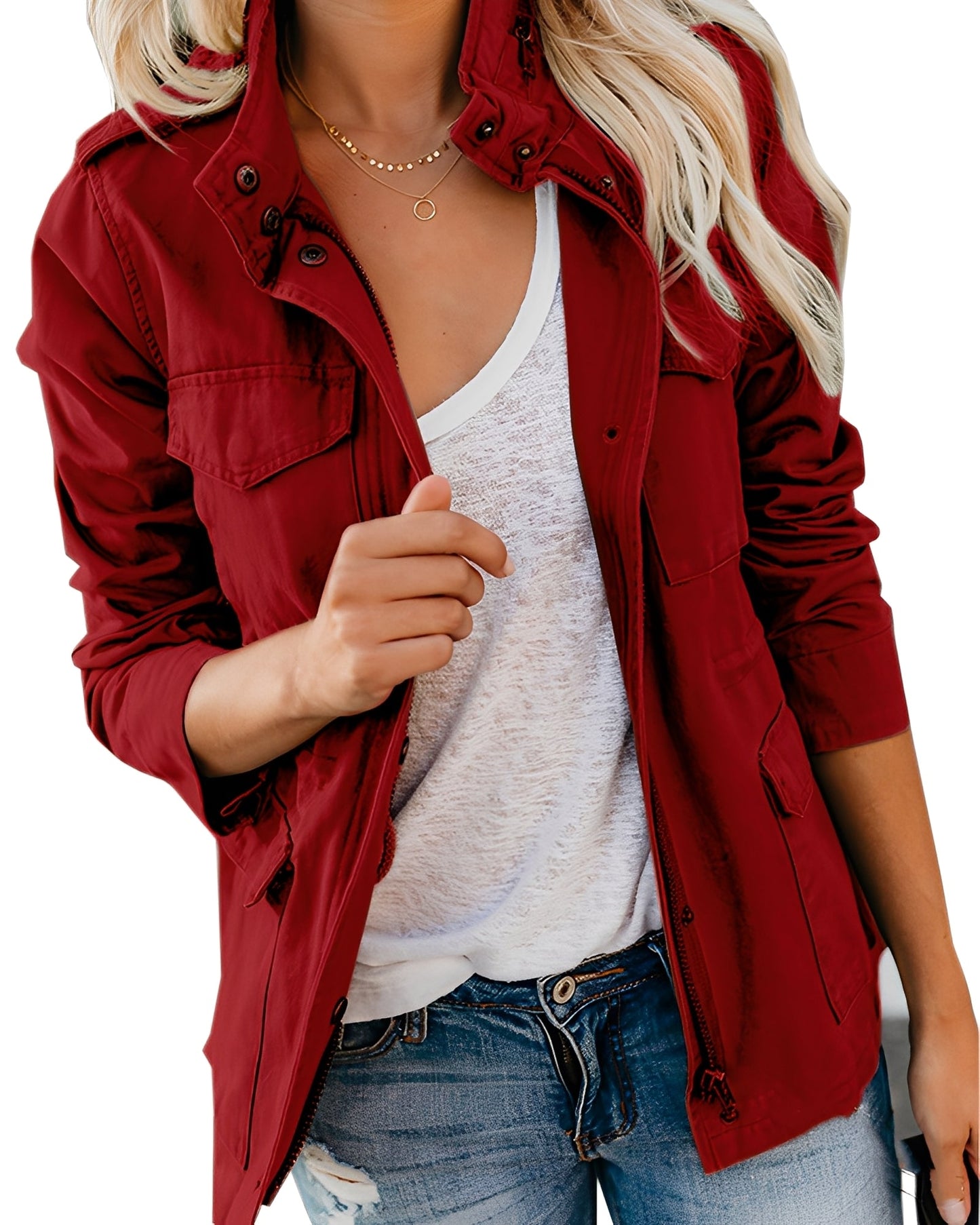 Rachyl - Bequeme Damen-Jeansjacke mit Reißverschluss