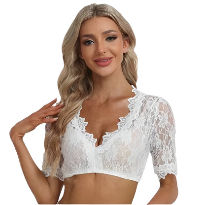 Bonnie - Moderne Netzstoff-Dirndlbluse für Damen zum Oktoberfest
