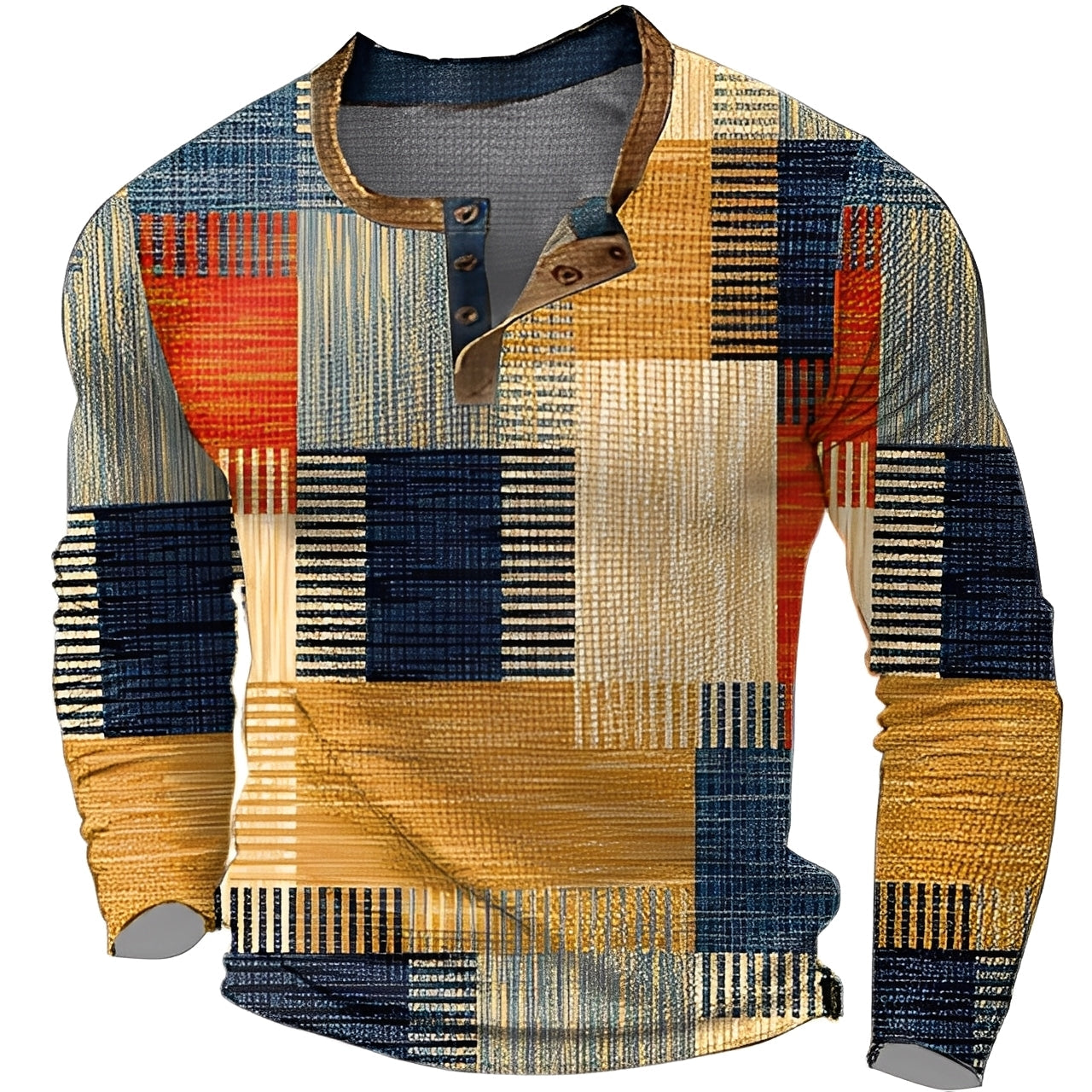 Brennan - Bequemes, gemustertes Herren-Langarmshirt