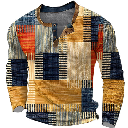 Brennan - Bequemes, gemustertes Herren-Langarmshirt