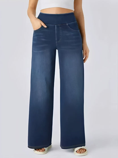 Miley - Damenjeans mit Stretch, hohem Taillenbund und geradem Bein