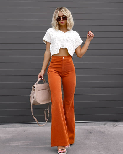 Deziree - Komfortable Damenhose mit weitem Bein und hohem Bund