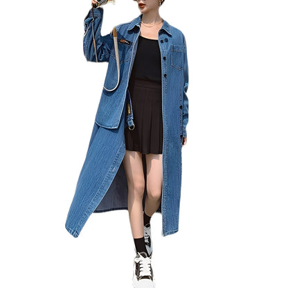 Christabel - Langes Retro-Jeanskleid mit Damen-Taschen