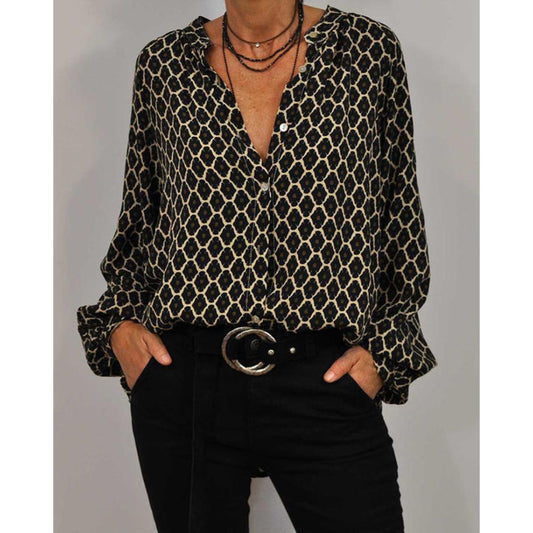Zara - Bluse mit V-Ausschnitt