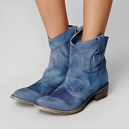 Adaline - Damen-Cowboystiefel im Vintage-Look mit niedrigem Absatz