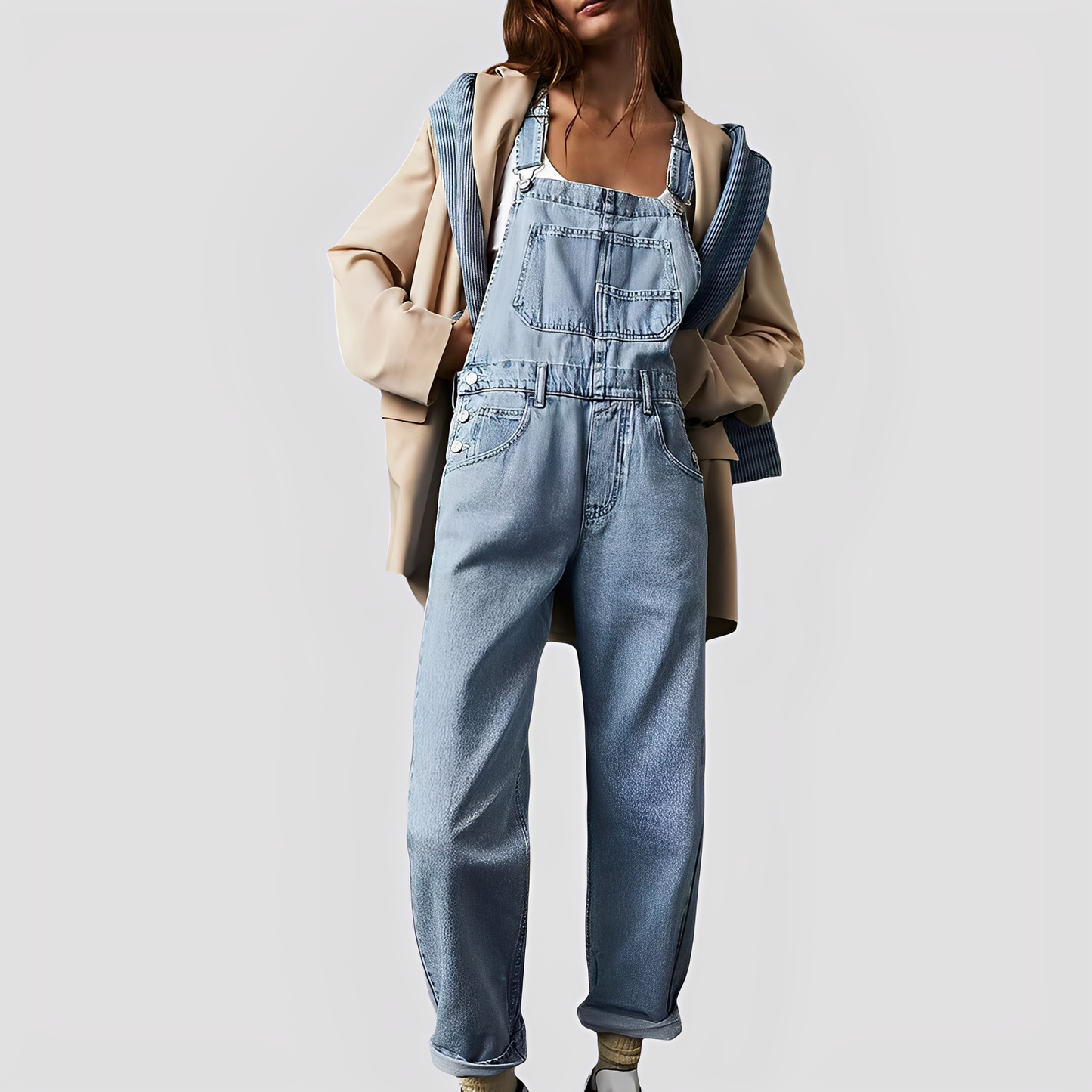 Mildred - Bequeme und klassische Damenjeans-Latzhose