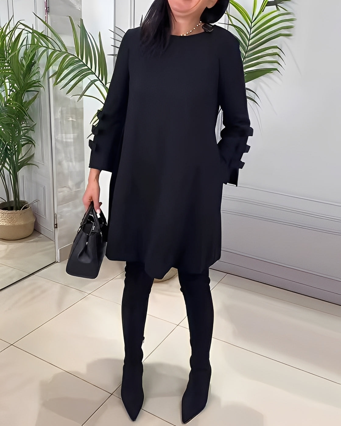 Elenora - Stilvolles Kleid mit langen Ärmeln für Frauen