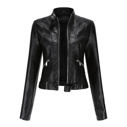 Madeline - Modische Damenlederjacke mit Kragen
