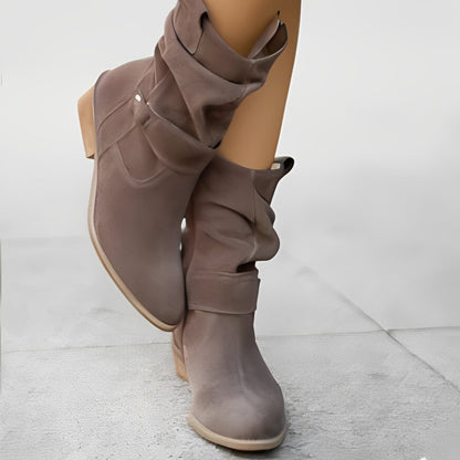 Marjorie - Bequeme Damen-Wildlederstiefel mit sehr weiter Passform