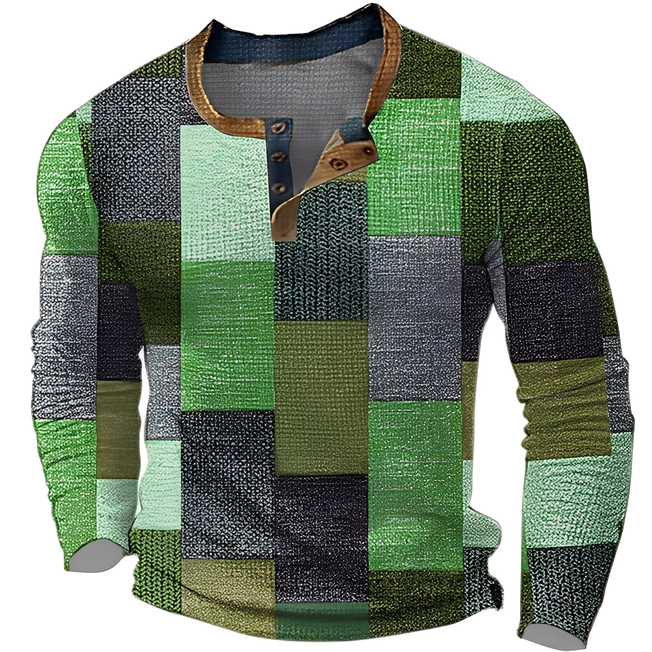 Brennan - Bequemes, gemustertes Herren-Langarmshirt