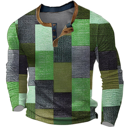 Brennan - Bequemes, gemustertes Herren-Langarmshirt