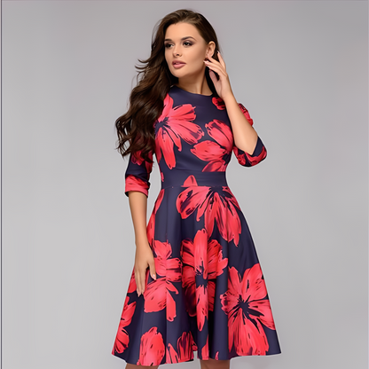 Elisabeth - Schickes Kleid für Damen mit langen Ärmeln und Blumenmuster