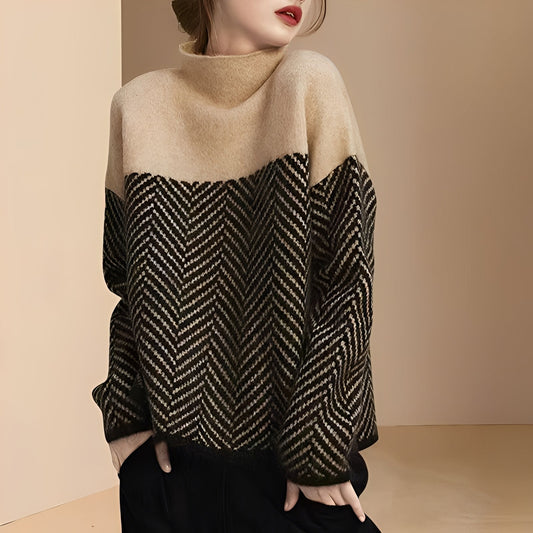 Antonia - Schicker Patchwork-Pullover für Damen