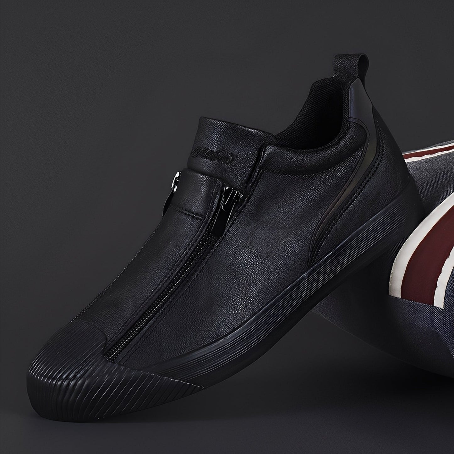 Jerred - Moderne Herrenschuhe aus Leder mit Reißverschluss