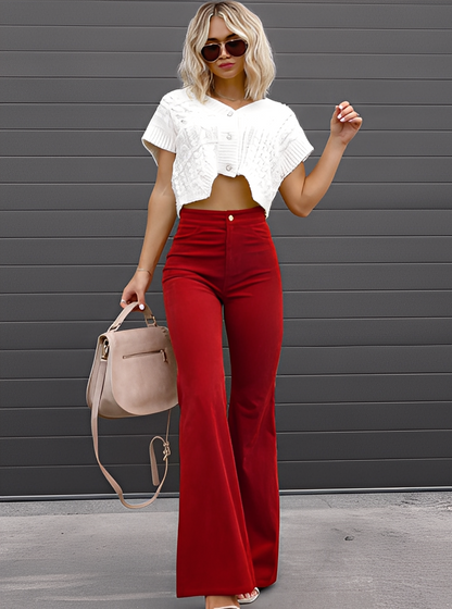 Deziree - Komfortable Damenhose mit weitem Bein und hohem Bund