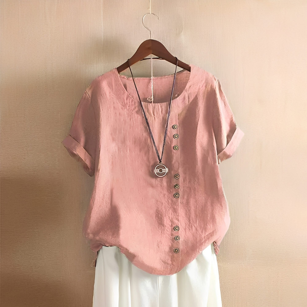 Corrine - Klassische, lockere Damen-Leinenbluse