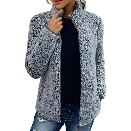 Alethea - Damen Fleece-Samtmantel im eleganten Design